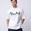 Craze4Tint Botanical Logo White Oversized T-Shirt – Trendy Streetwear India