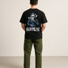 Men's Black Oversized Gangster Graphic T-shirt