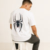 Spider-Man White Oversized T-Shirt – Marvel Logo Front & Spider Back Print