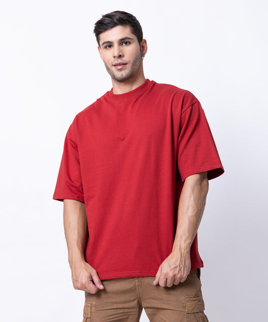 Bright Red  Oversized T-Shirts – Comfort Meets Style